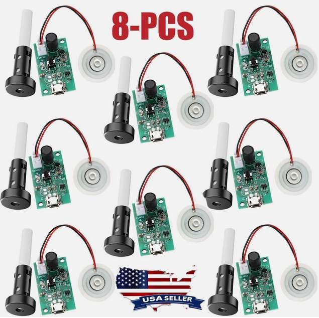 8pcs Set Air Humidifier Driver Board Mist Maker Fogger Ultrasonic Atomization US