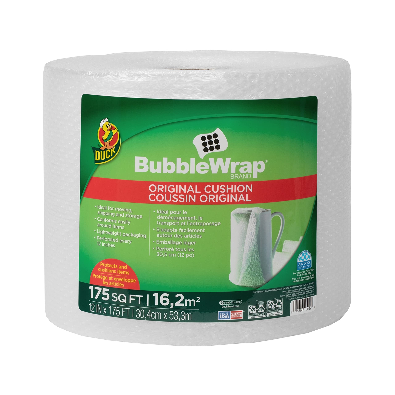 Duck Brand Bubble Wrap Roll, Original Bubble Cushioning Wrap for Packing, Shi...