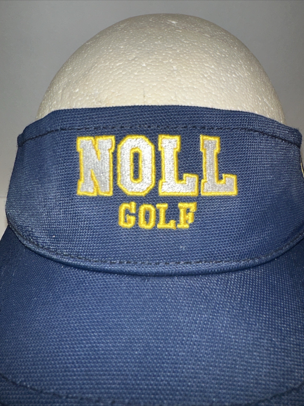 NOLL Golf Visor Blue Navy Gold Silver Hook Loop