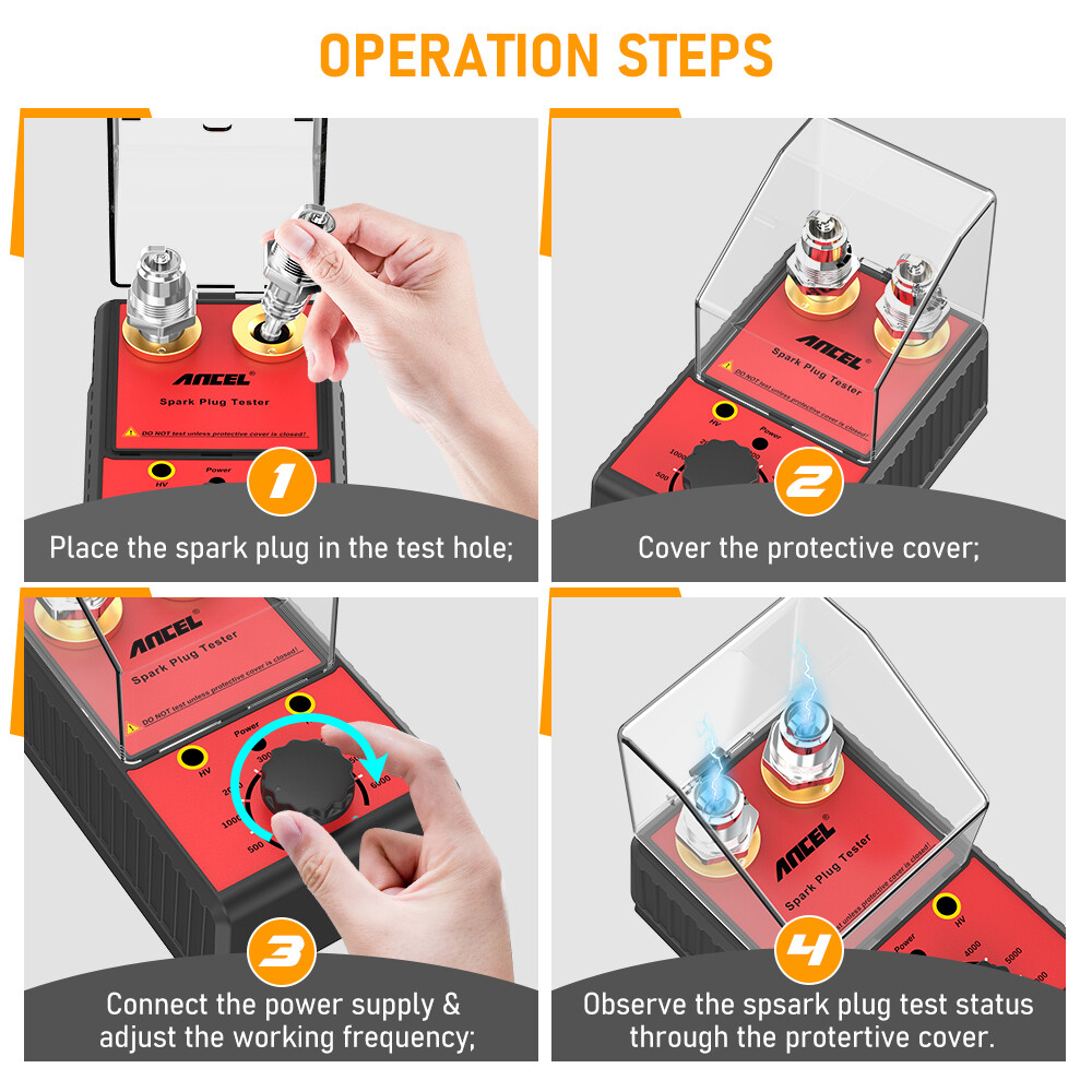 Spark Plug Tester Dual Hole Diagnostic Tool Car Gasoline Ignition Analyzer