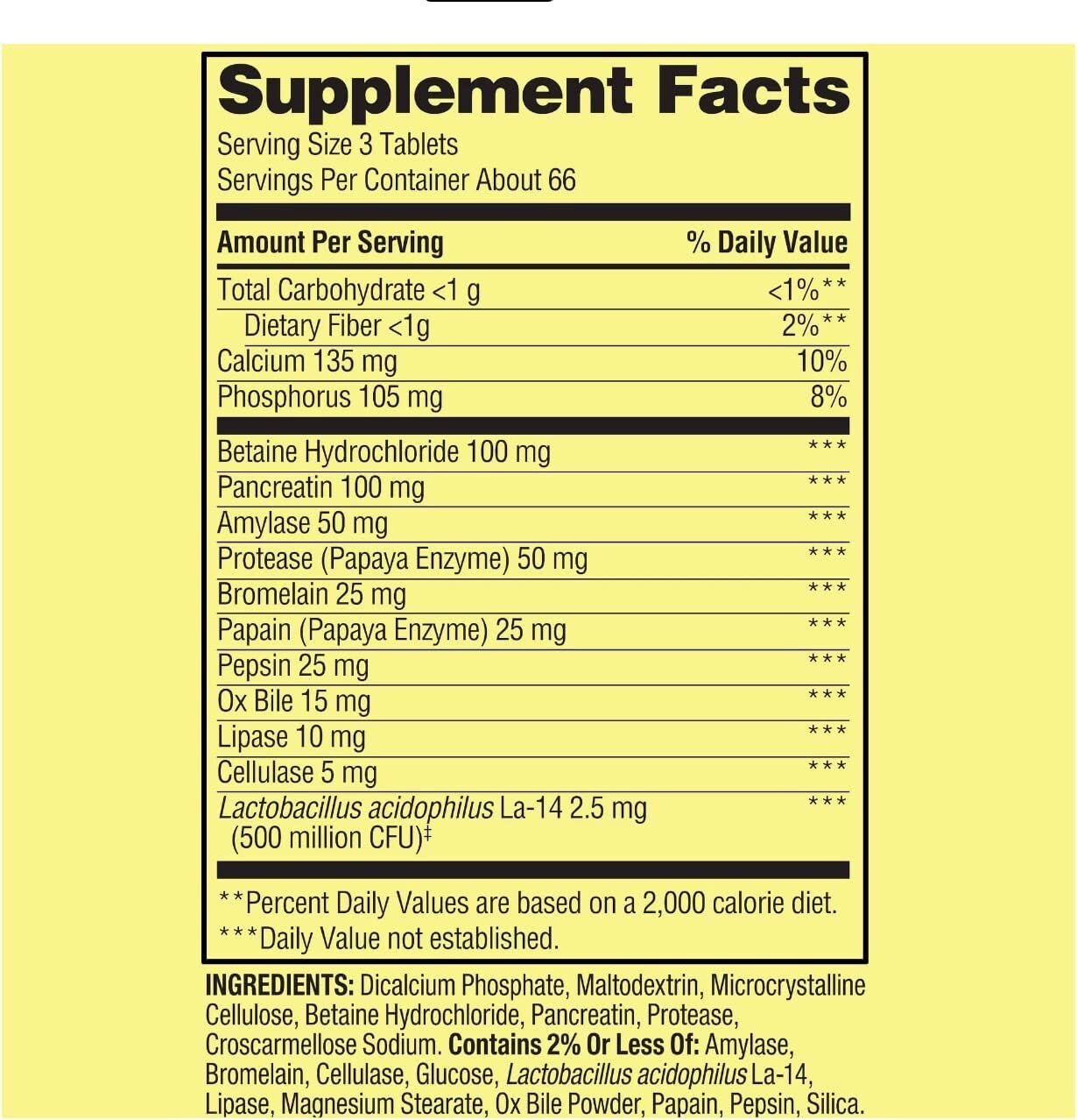 Spring Valley Probiotic Multi-Enzyme Digestive Formula Tablets 200 Count