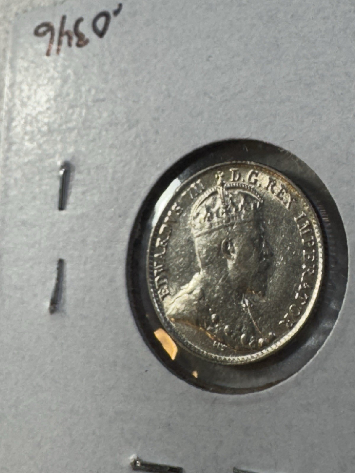1907 Canada 5 Cents Small Silver Coin Cleaned