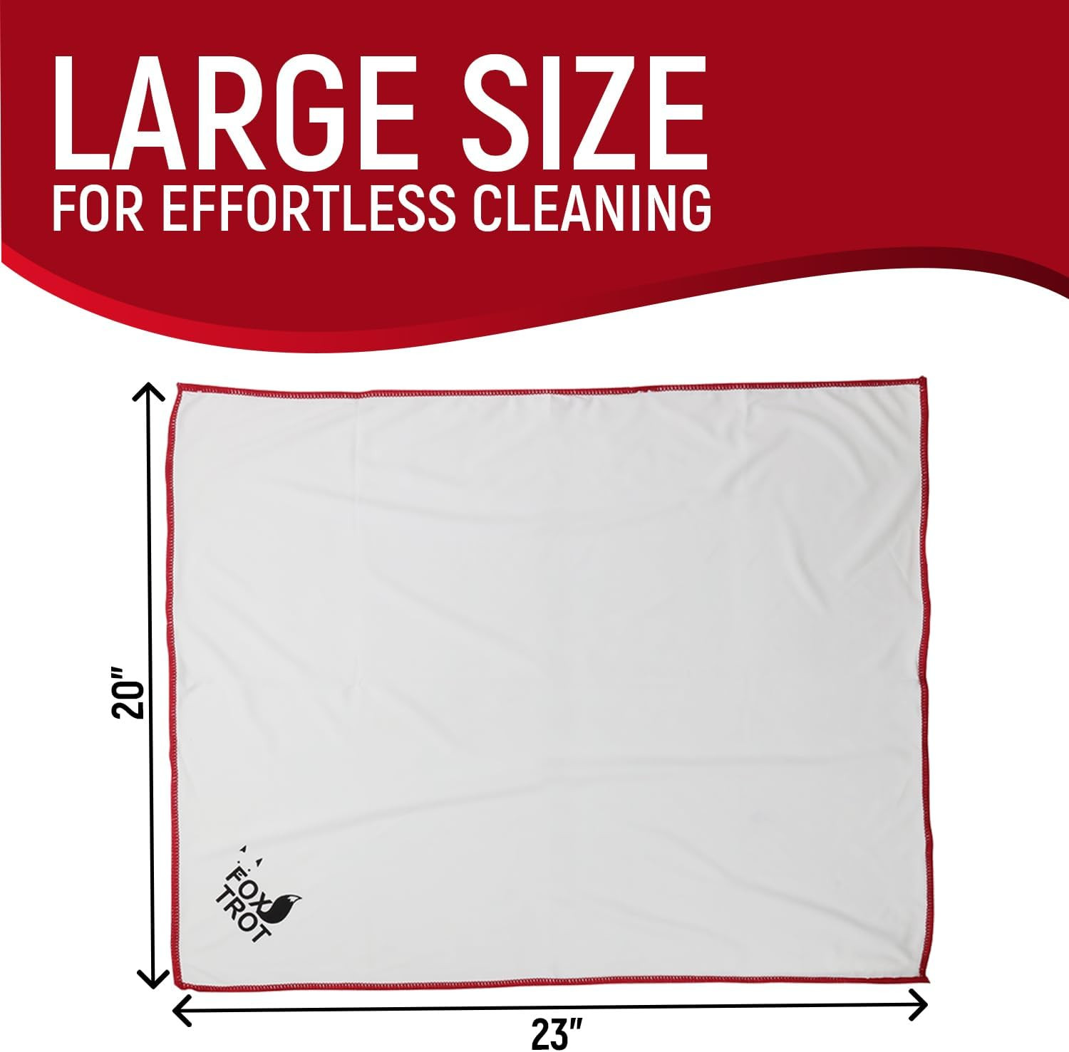 Polishing Cloths 2 Pack Large Microfiber White & Gray for Wine Glasses, Stemware