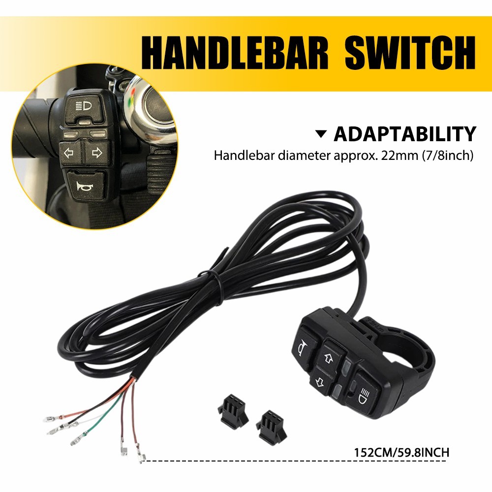 Handlebar ON/OFF Switch Button For Motorcycle HeadLight Horn Turn Signal Light
