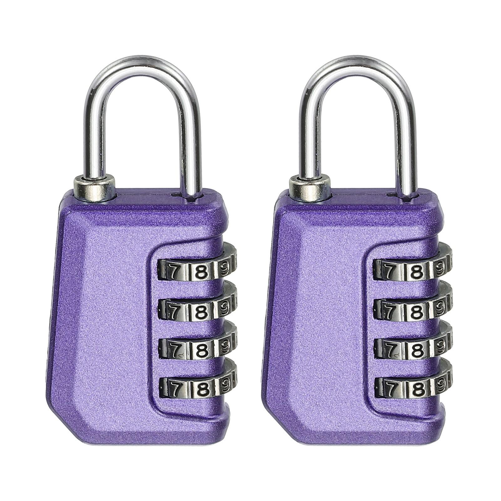 2 Pcs Combination Lock 4 Digit Locker Locks for Luggage Gym File Pearl Purple