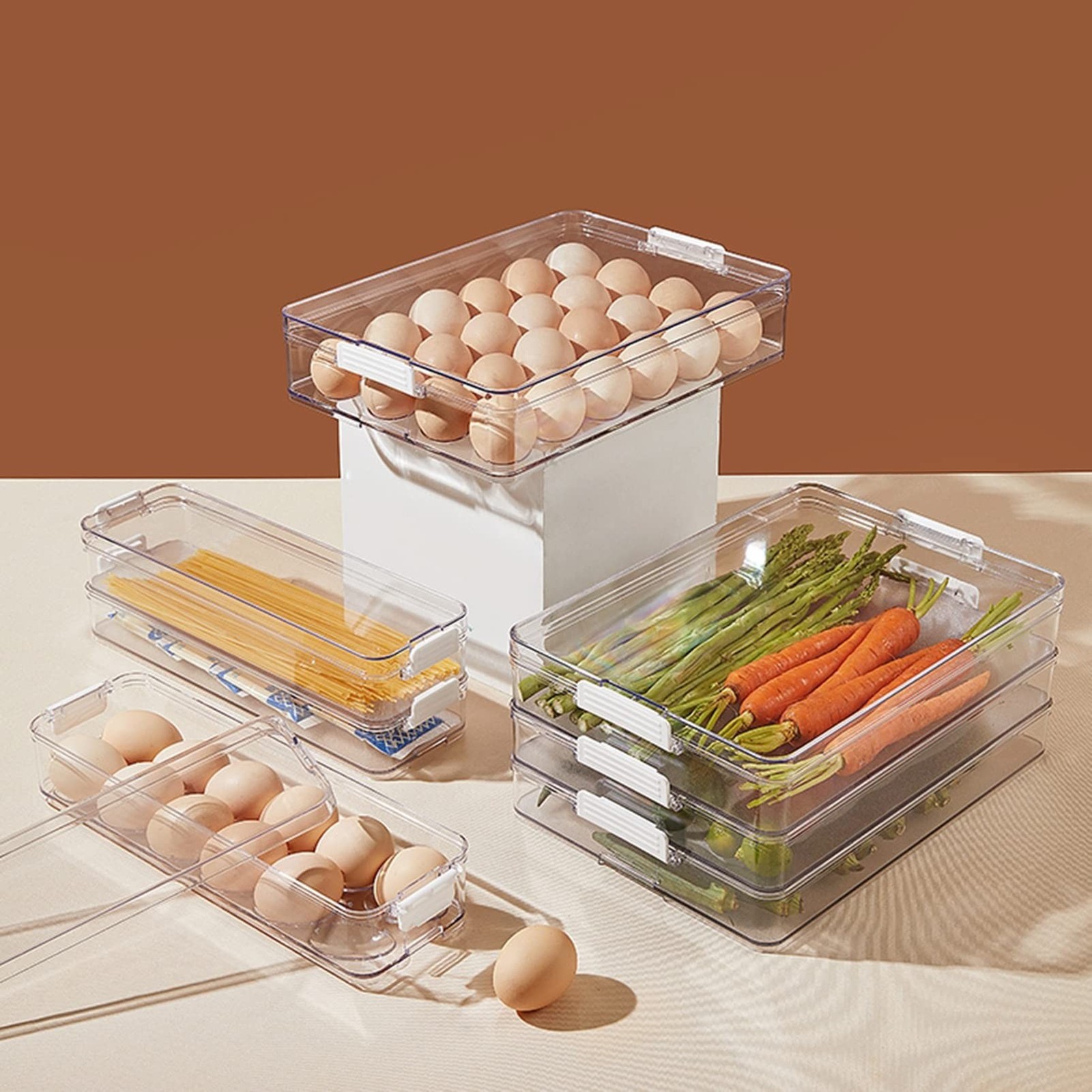 YOHA Clear Deviled Egg Tray Carrier with Lid 12 Grids Eggs Holder Case Refrig...
