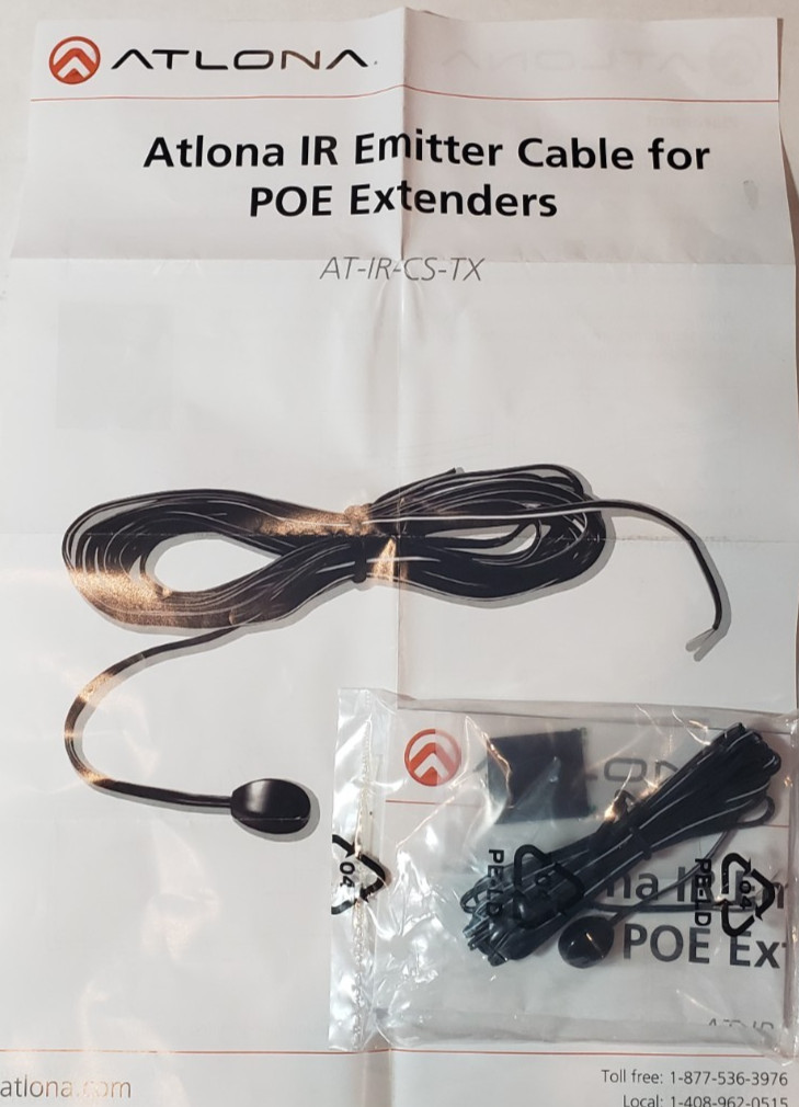 Atlona AT-IR-CS-TX IR Emitter w/Flying Leads for PoE Extenders (6.6')