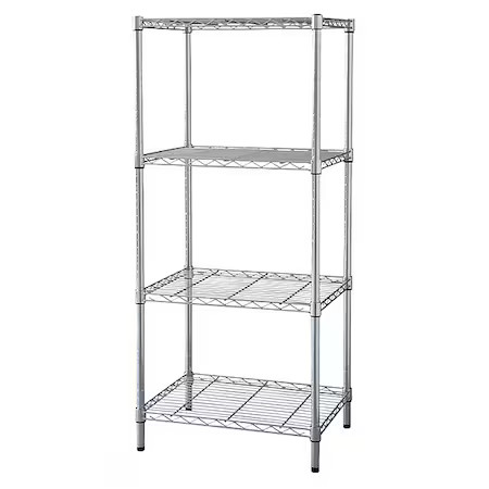 Wire Shelving Unit, 18"D X 60"W X 74"H, 4 Shelves, Chrome, 1Pgg3