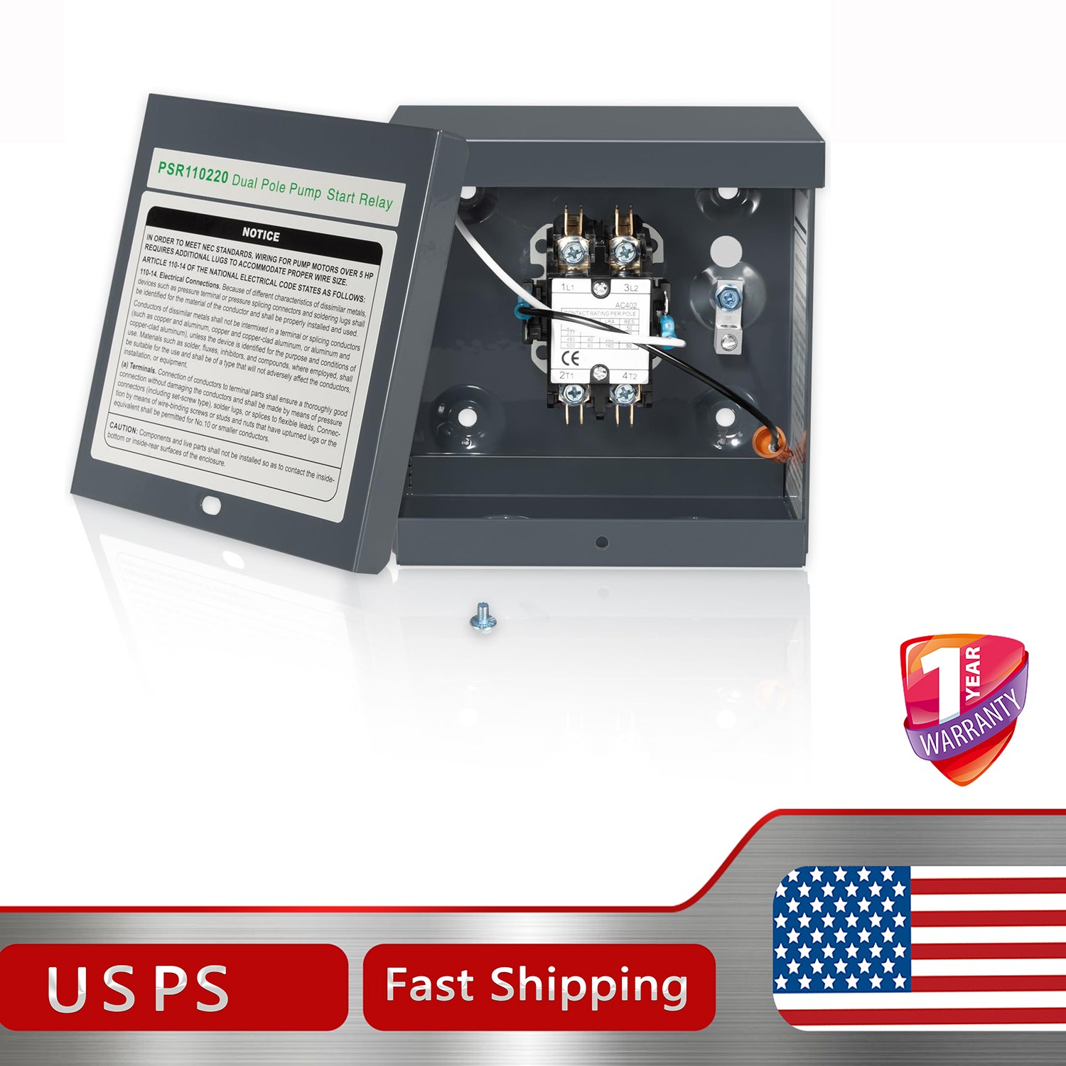 PSR Universal Pump Start 40AMP Relay 110/220V Replace for Rainbird PSR110220