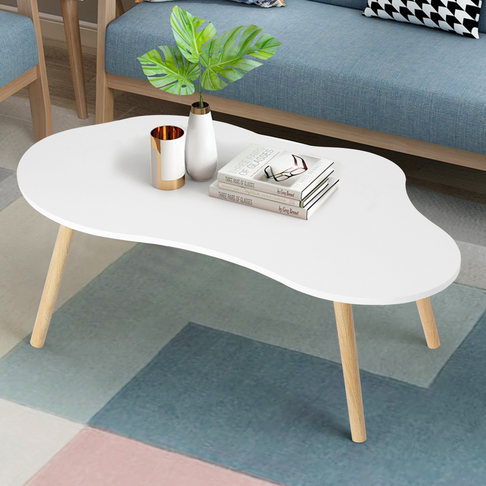 Cloud Shape Tea Table Mid Century Modern Coffee Table for Living Room Center New