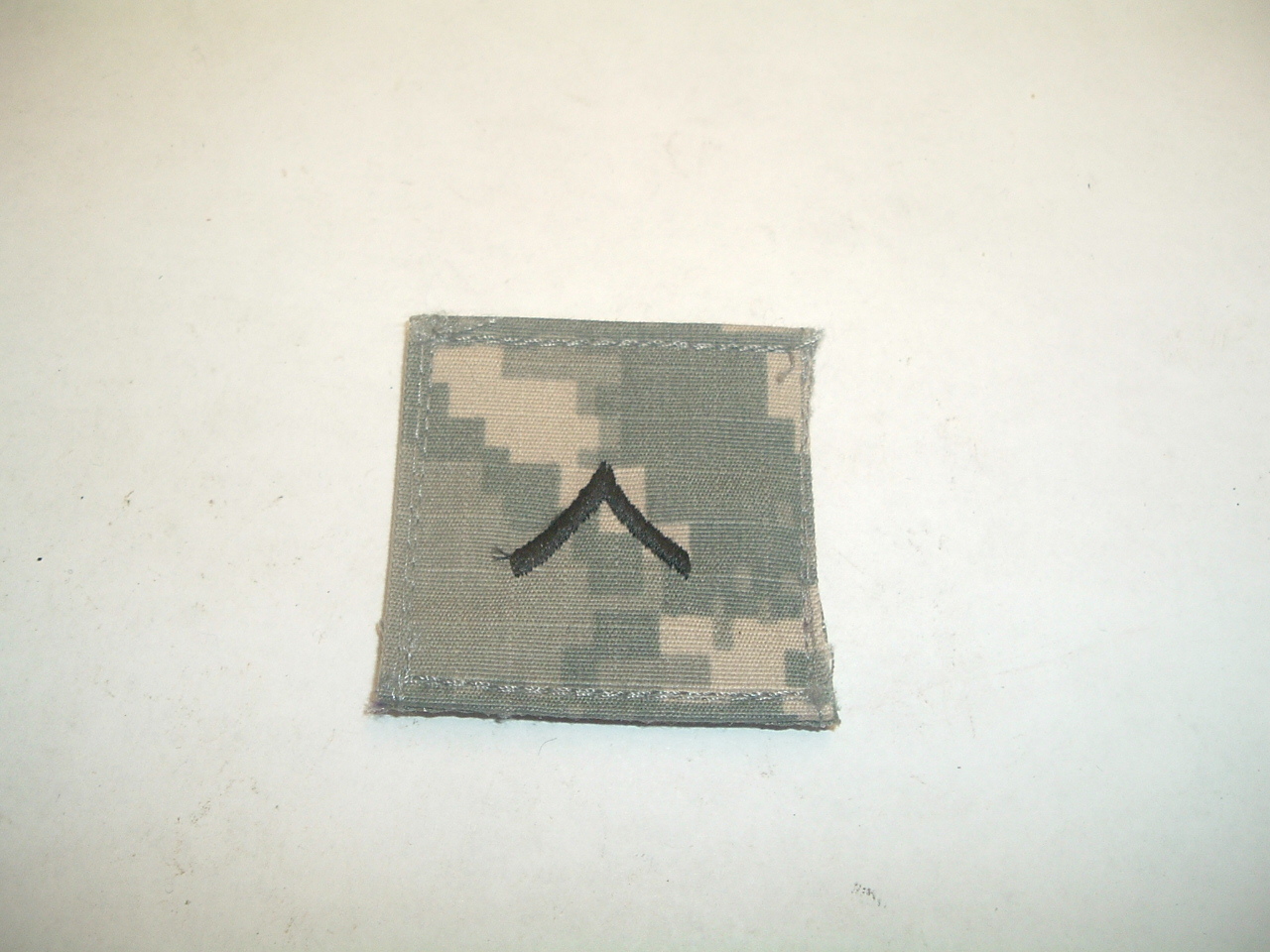 MILITARY US ARMY PATCH FOR ACUS DIGITAL HOOK LOOP BACK PV2 PRIVATE RANK E-2