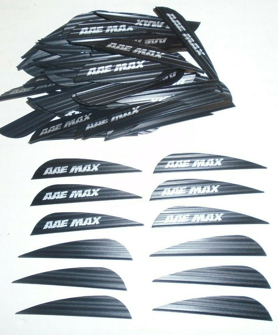 36- AAE Max Stealth 2.7" BLACK Vanes arizona archery equipment arrow fletching