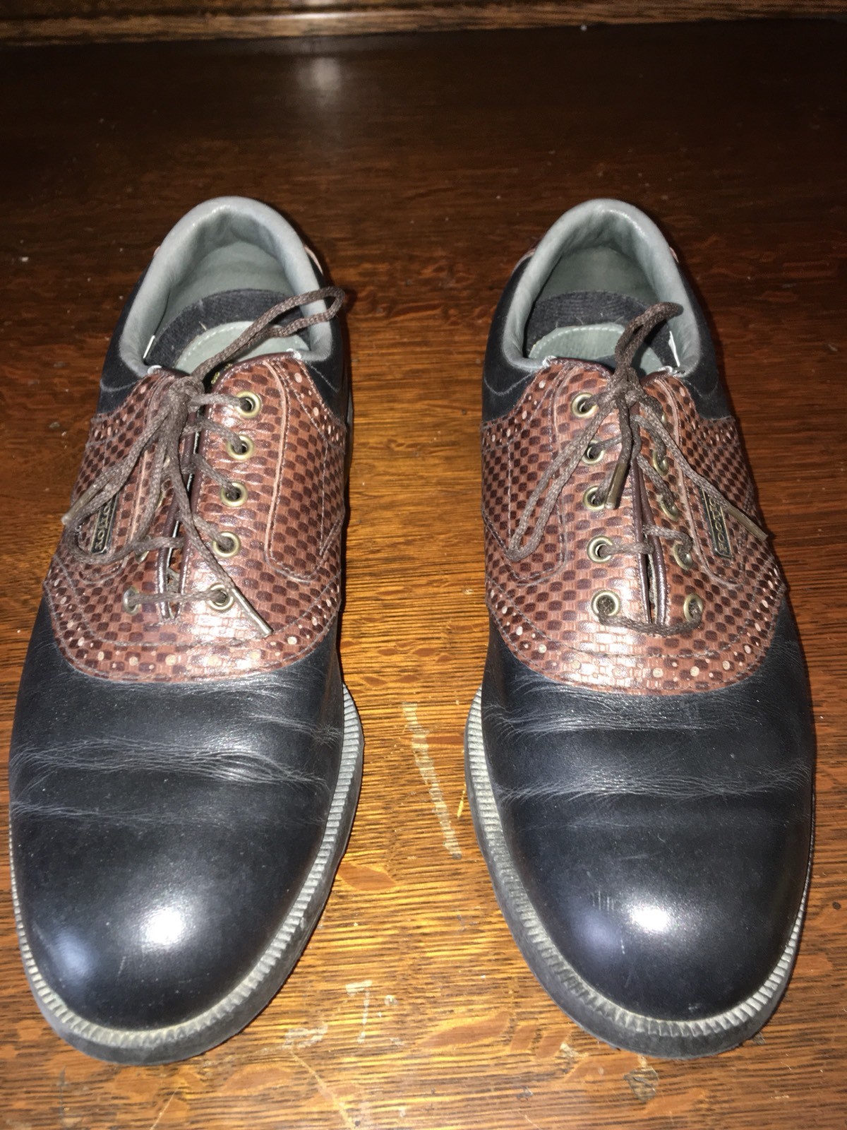 Footjoy Dry Joys 53437 Mens Golf Shoes Size 8 Us Black/brown