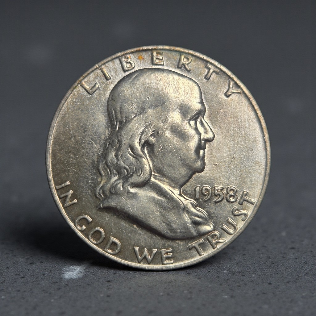 1958-D Franklin Half Dollar 90% Silver BU