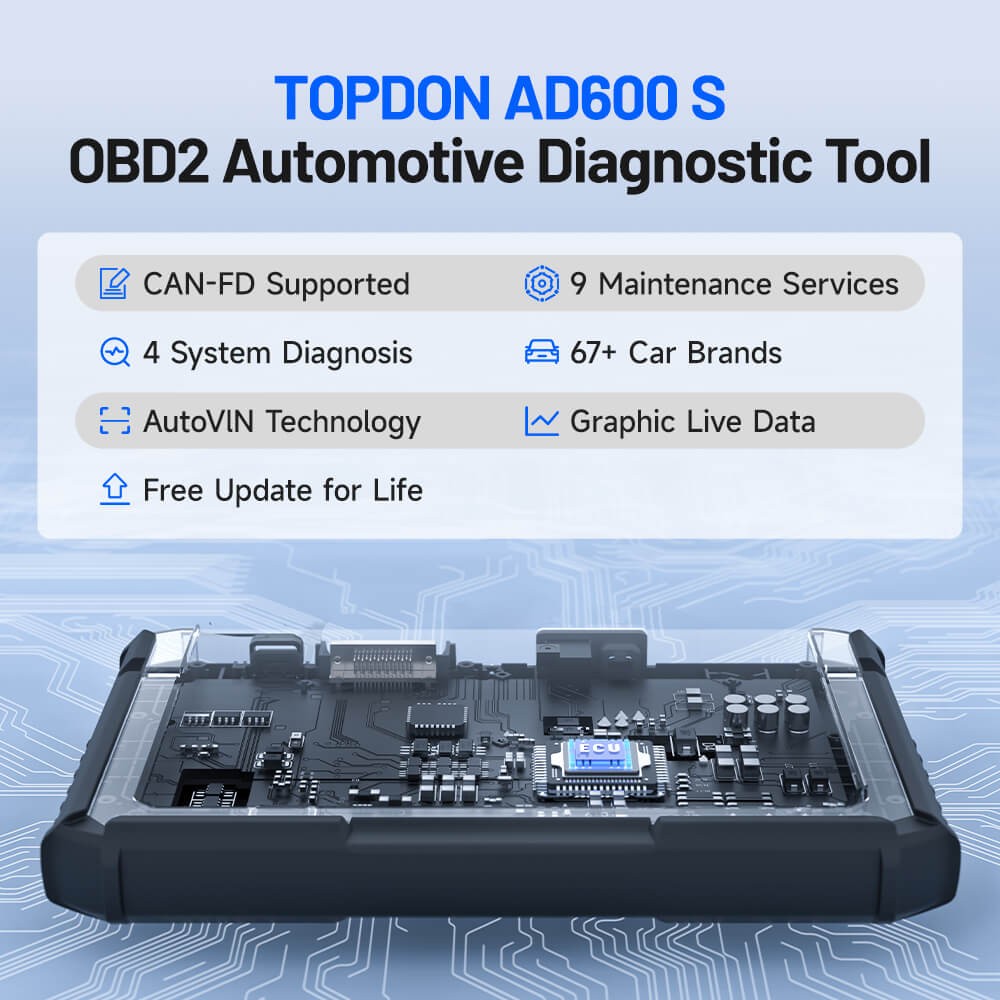 TOPDON AD600S Professional Vehicle Diagnostic Scanner Tool Engine ABS SRS TPMS