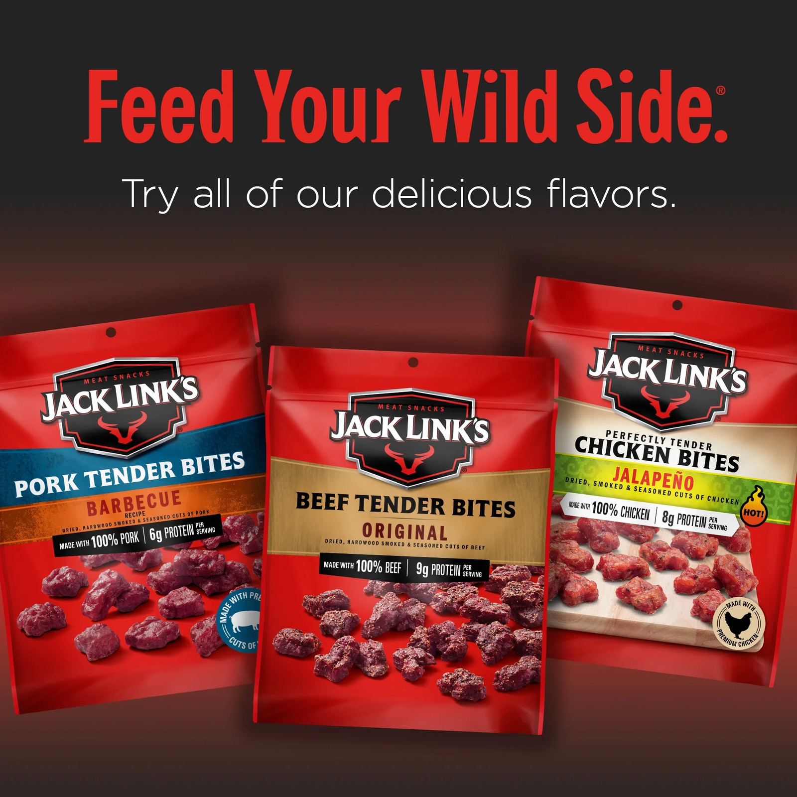Jack Link'S Teriyaki Tender Bites, 100% Beef, 2.85 Oz. Resealable Bag