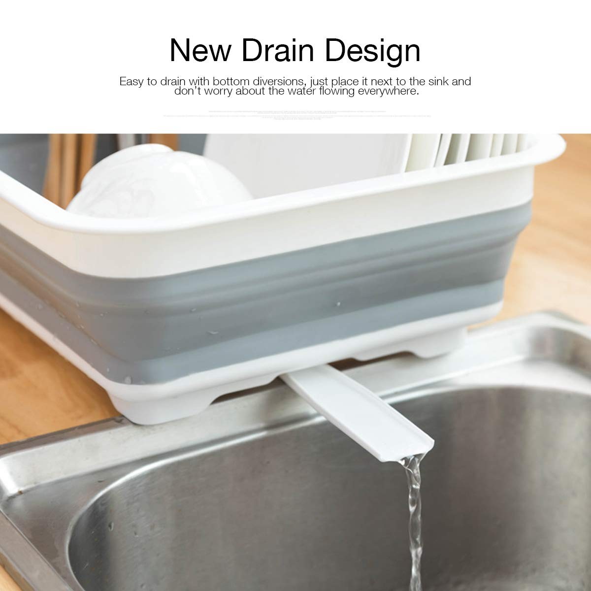 Collapsible Dish Drying Rack Portable Kitchen Drainer for RV Camping