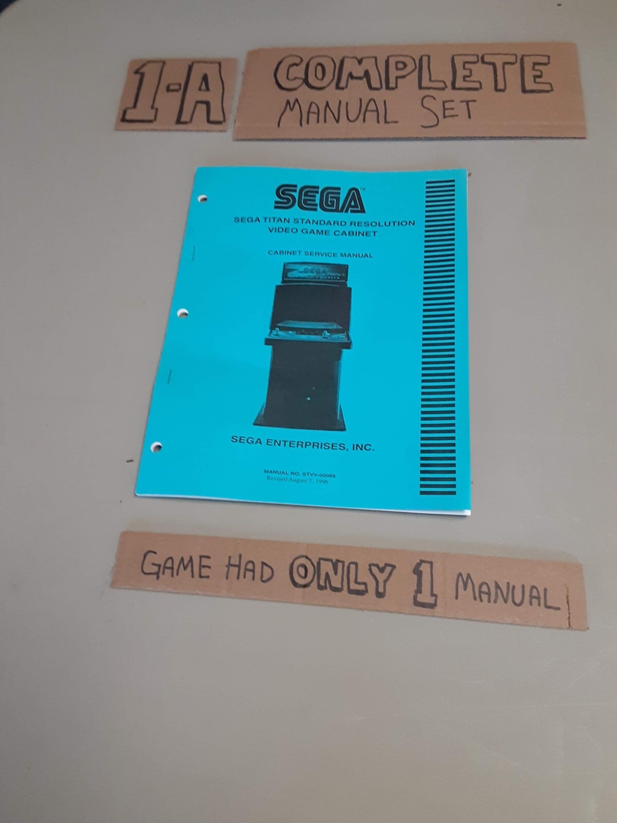 Original Arcade Manual: SEGA TITAN - SEGA - 1996 -Free Shipping!