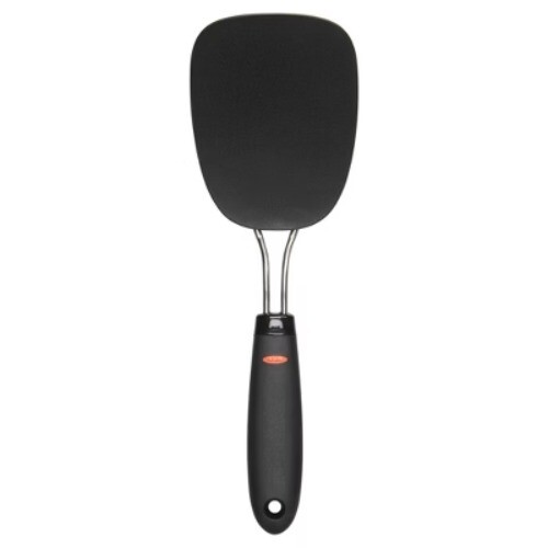 OXO Large Nylon Flexible Turner Black: Soft-Grip Handle, Dishwasher-Safe Cooking