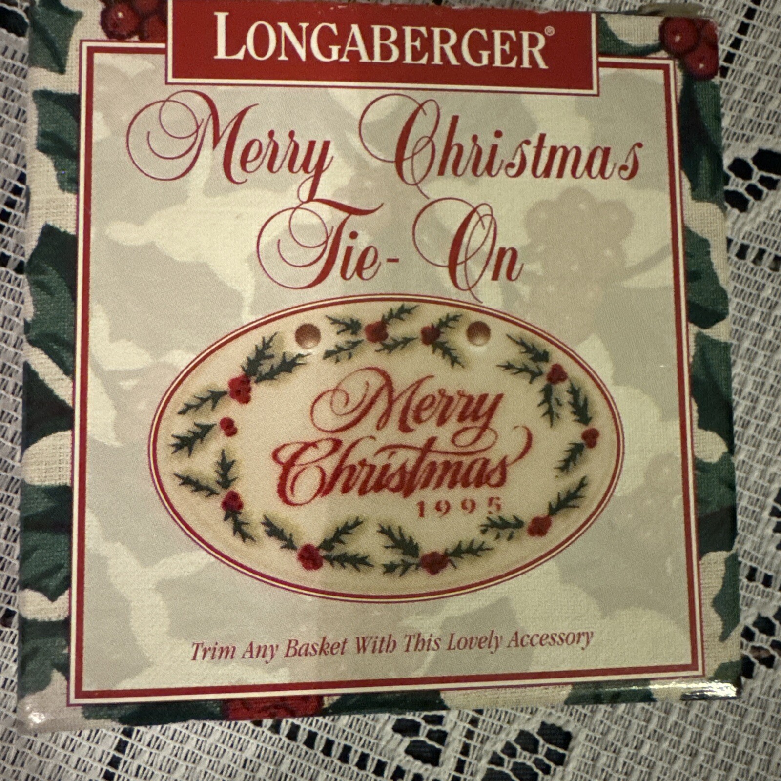 Longaberger 1995 Merry Basket Tie - On - NIB