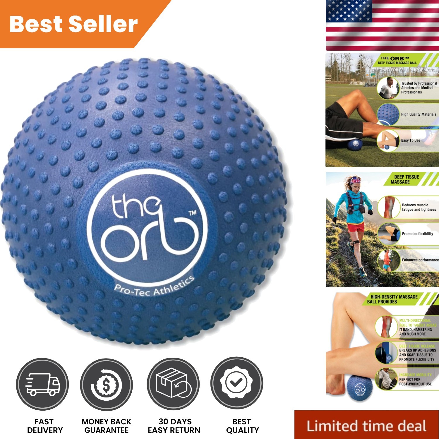 Versatile 5" Orb Massage Ball for Muscle Relief & Flexibility - All Activities