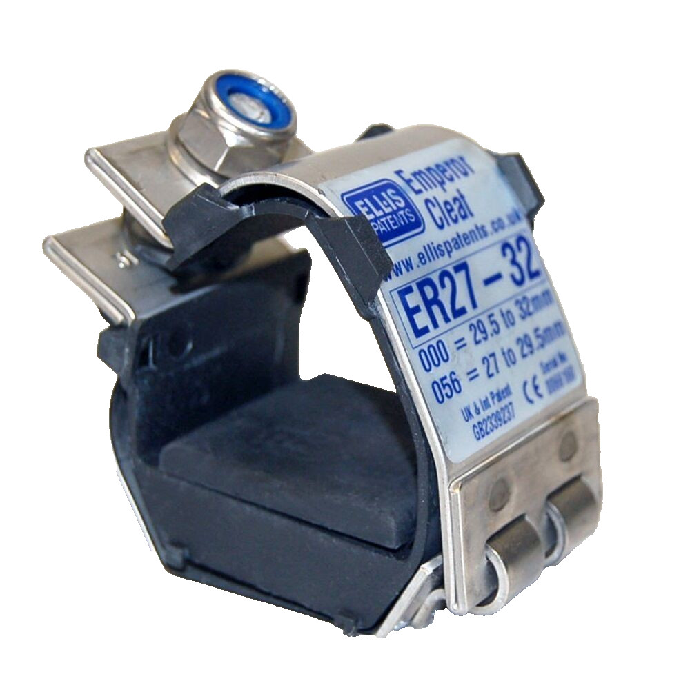 Ellis ER27-32 Stainless Steel Clamp Emperor Trefoil Cable Cleat
