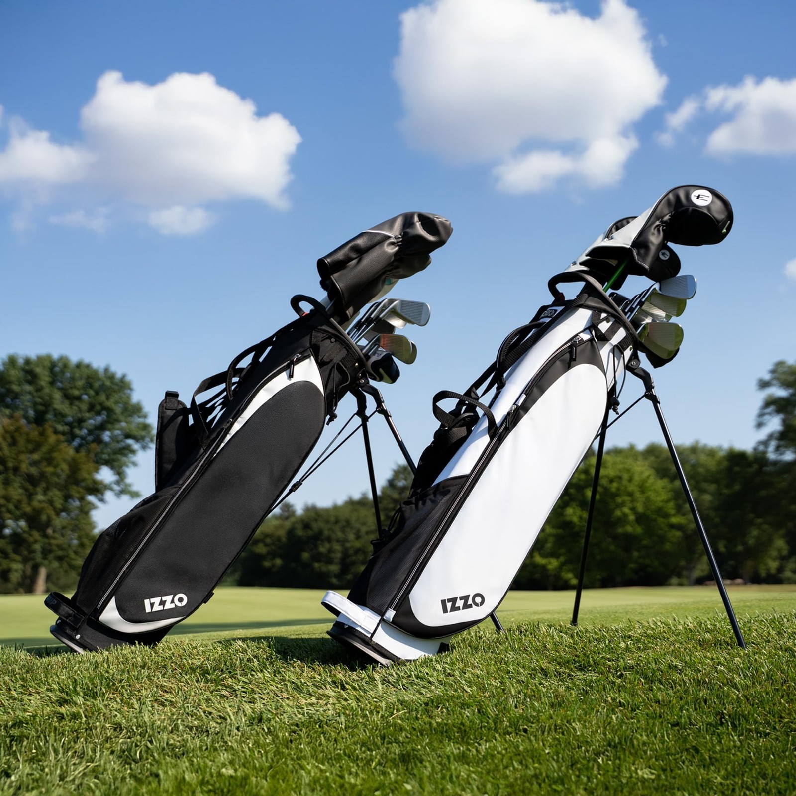 Izzo Quick 9 Golf Stand Bag White