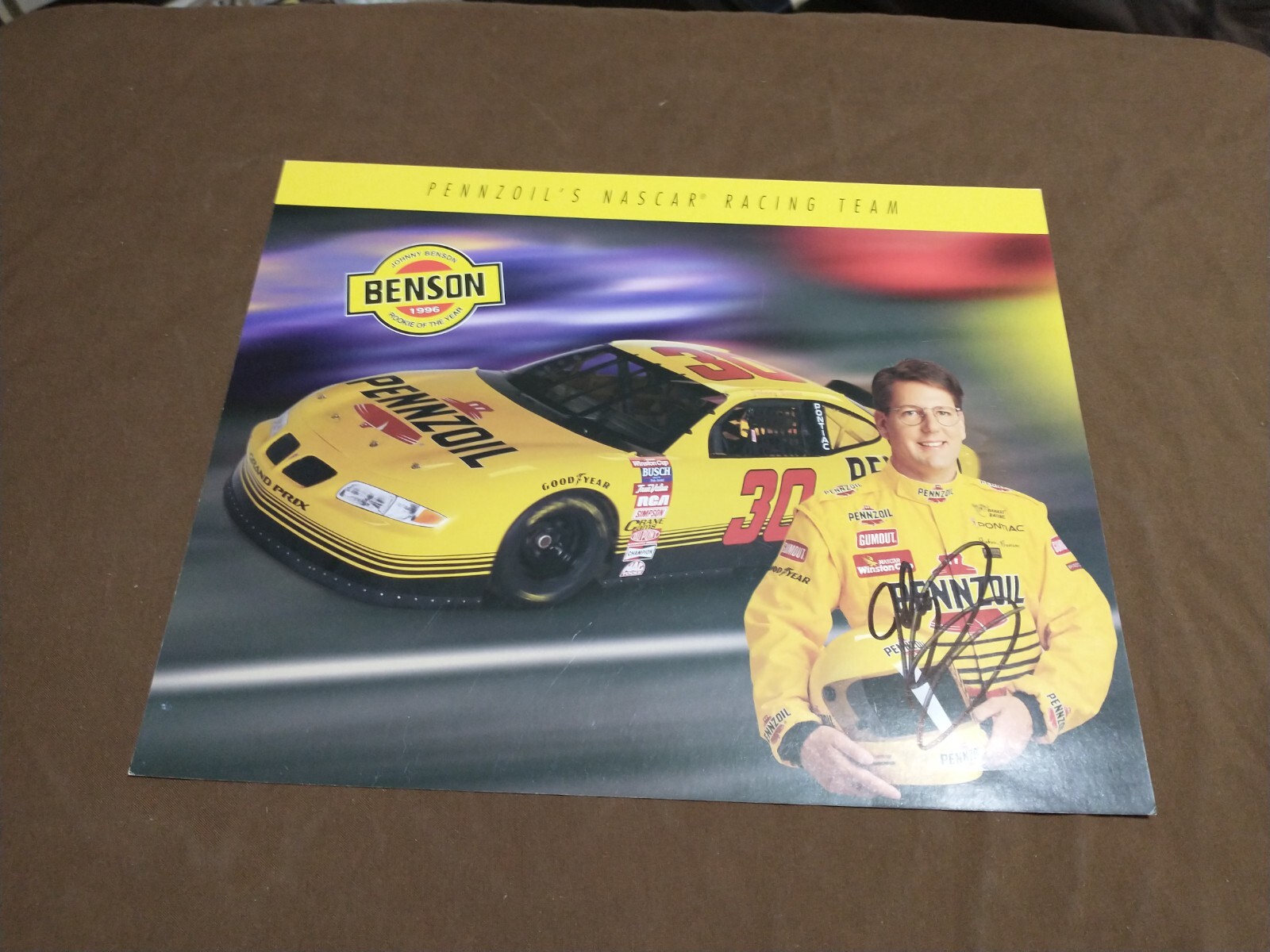 Johnny Benson - NASCAR - Autographed Hero Card