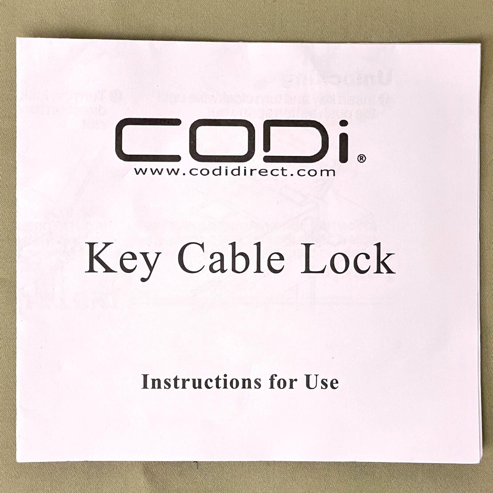 Laptop Key Cable CODI Security Lock Kit 6.5ft 4mm Galvanized Steel