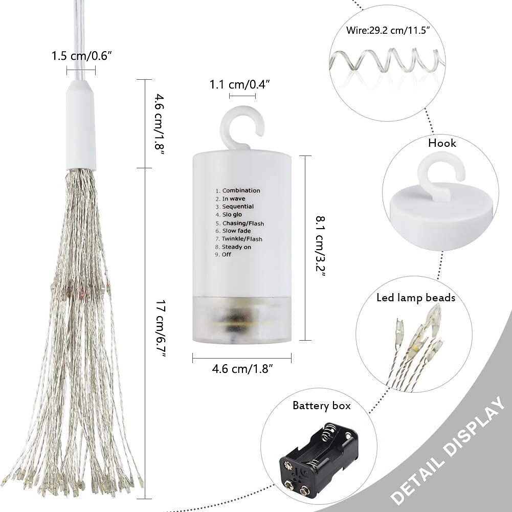 4 Packs Led Lights String Lights 8 Modes Battery Operated with 4 Remotes