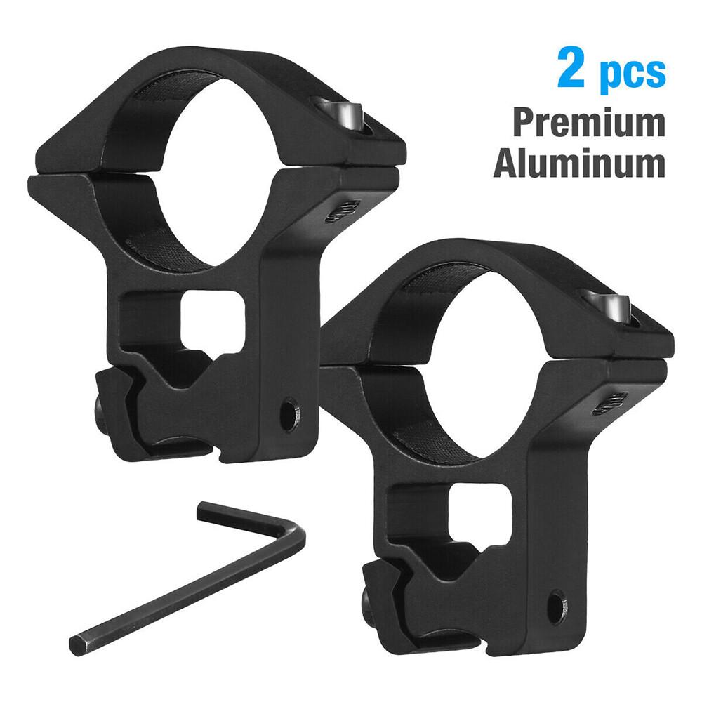2Pcs 1 inch Diameter 11mm 3/8" High Profile See-Thru Dovetail Scope Ring Mounts