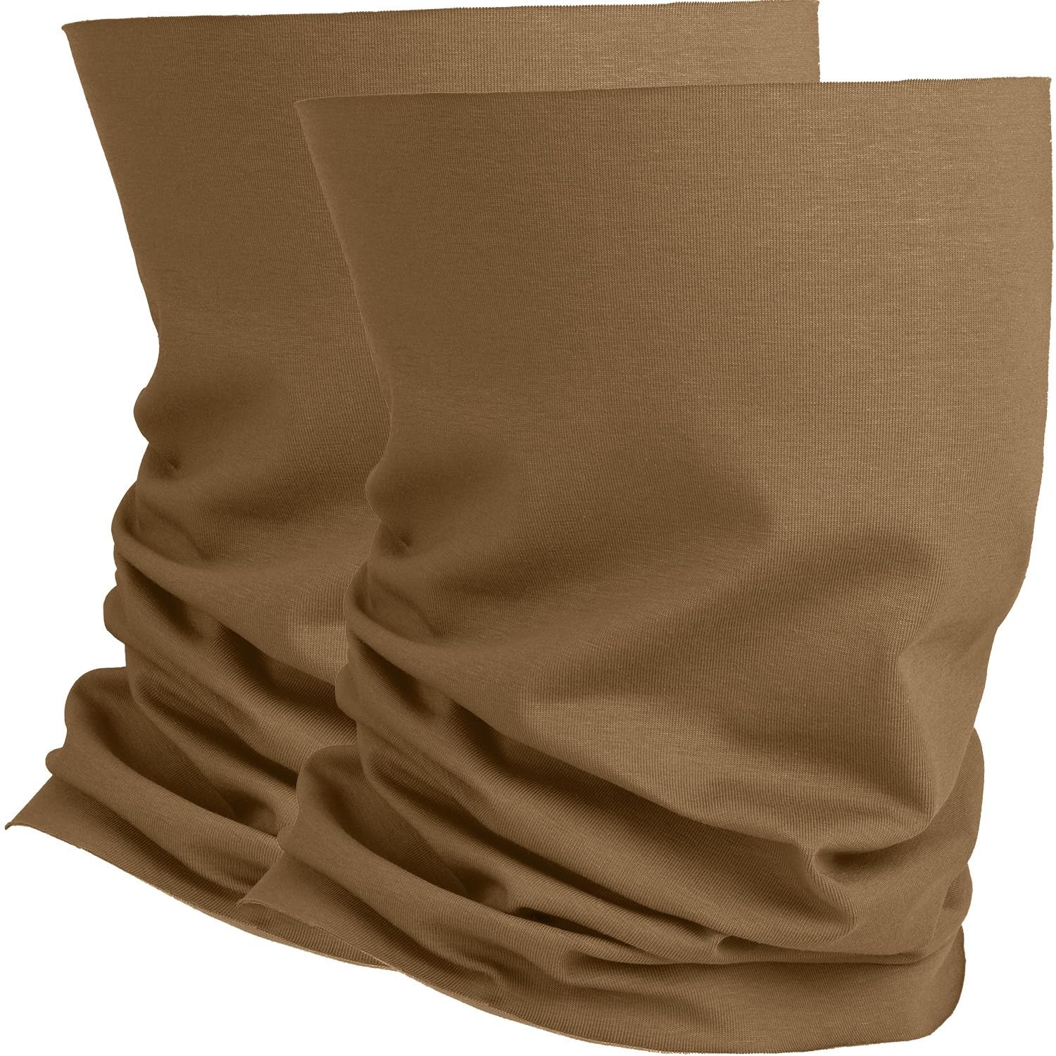 281Z Organic Cotton Breathable Summer Neck Gaiter for One Size, Coyote Brown