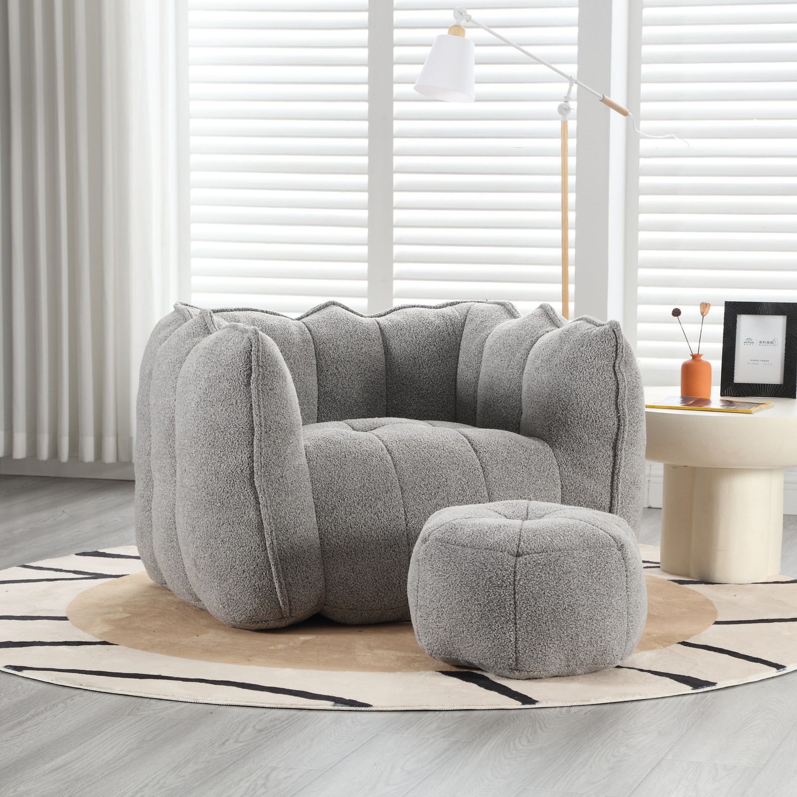 Soft Bean Bag Chair with High Resilient Foam(Chips)for living room and bedroom,