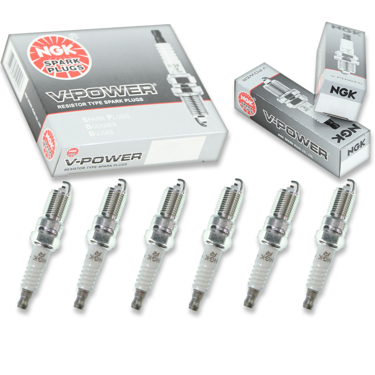 6 pcs NGK V-Power Spark Plugs for 1996-2004 Chevrolet S10 4.3L V6 - Engine vo