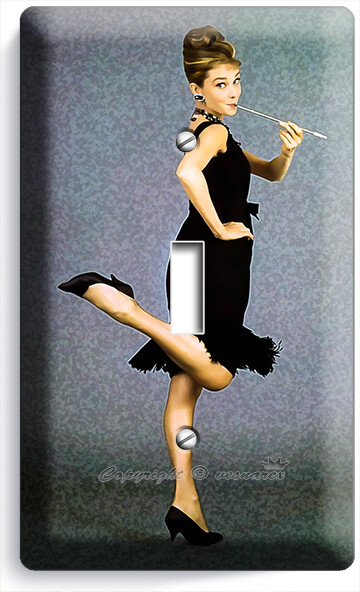 AUDREY HEPBURN BREAKFAST AT TIFFANY'S CIGARETTE 1 GANG LIGHT SWITCH PLATES DECOR