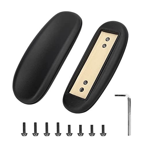 Universal Office Chair Replacement Armrest Pads - 10"x4" - Set of 2, Black