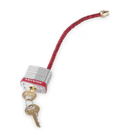Master Lock 7C5red Circuit Breaker Switch Padlock, Keyed Different, Steel, Red,