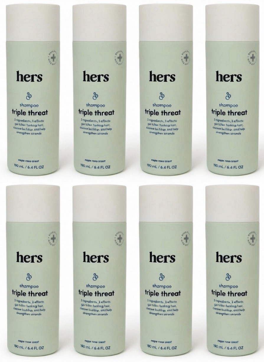 Pack Of 8 - Hers Triple Threat Shampoo Napa Rose Scent 6.4 oz Bottles