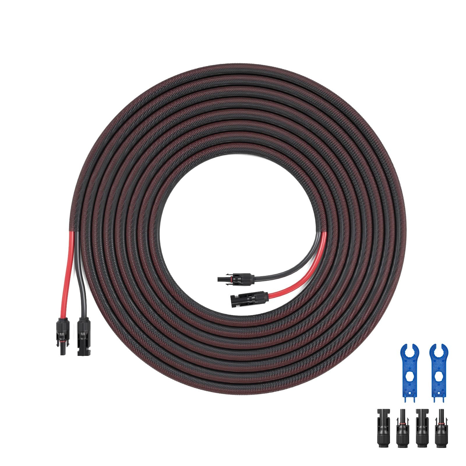 Pjerjzn 50FT 10AWG Solar Panel Extension Cable Pure Copper Black/Red IP67