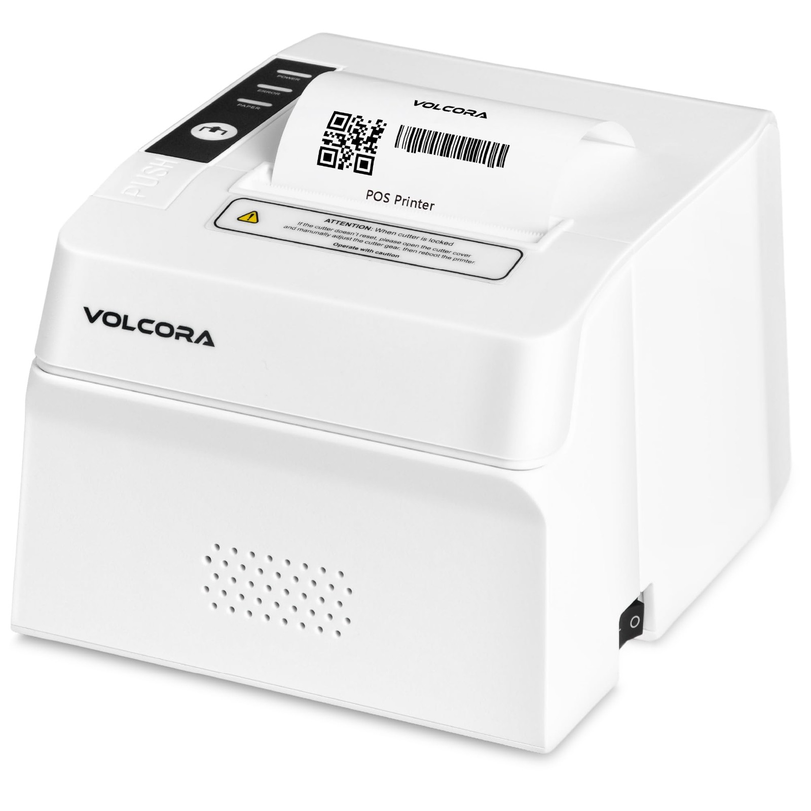 Volcora Thermal Receipt Printer, 80mm POS Printer w/Auto Cutter, White
