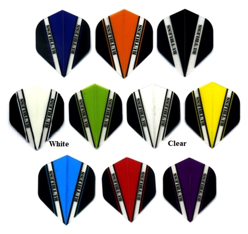5 Sets Ruthless Pro V Standard Dart Flights - Ships w/ Tracking - Select Color