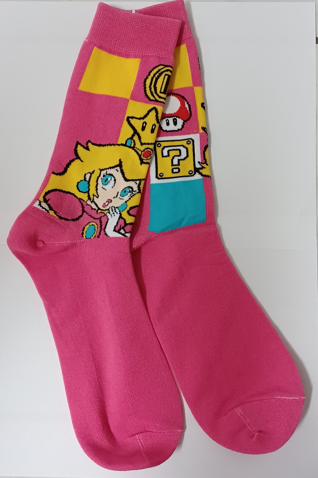 Princess Peach Pink Super Mario Bros Funny Game Retro Cosplay Cartoon Socks