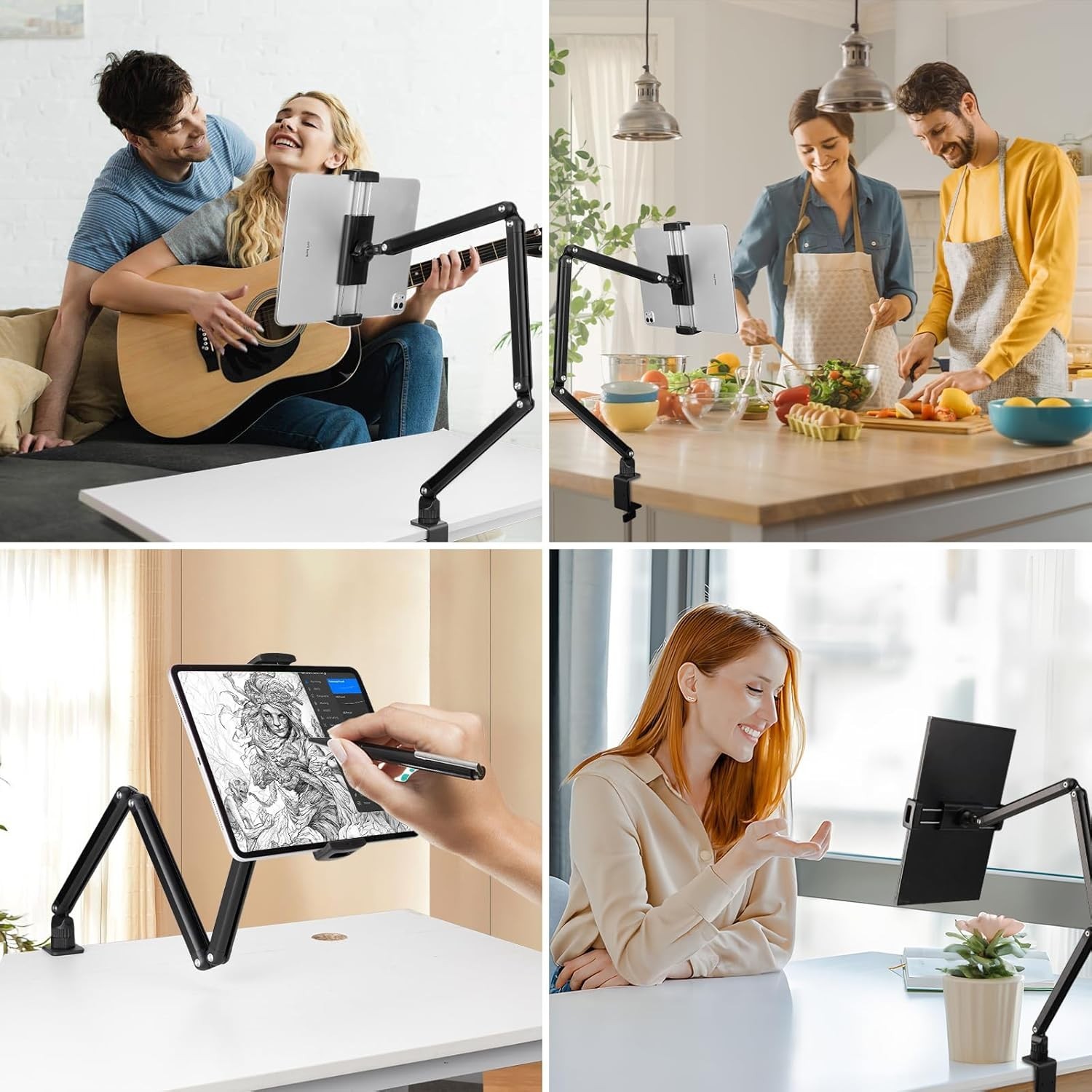 Phone Tablet Holder Stand Bed Desk Mount for IPhone IPad Adjustable 360 Rotation