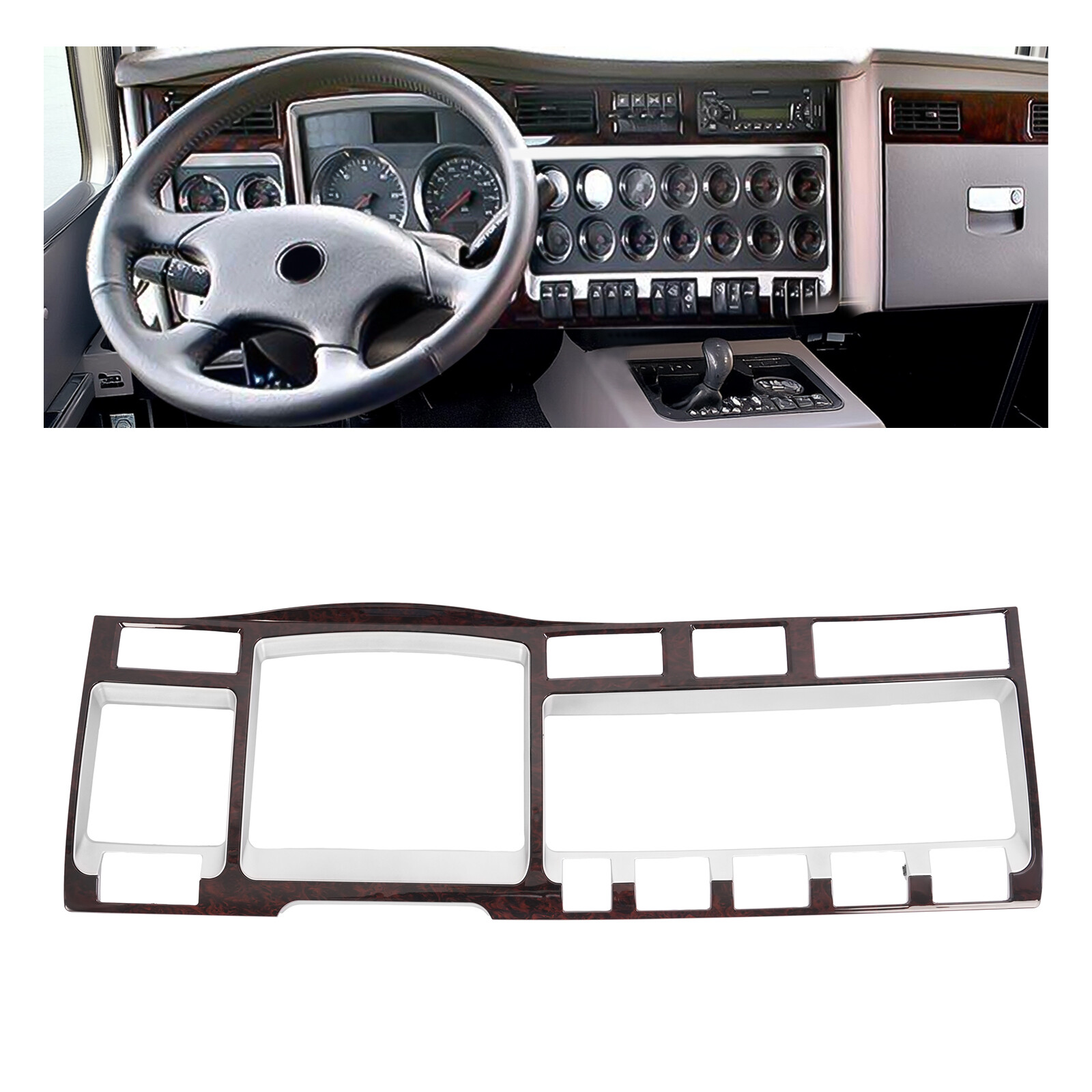 For Kenworth W900 T800 T660 T700 Dashborad Gauge Trim Panel Bezel Woodgrain