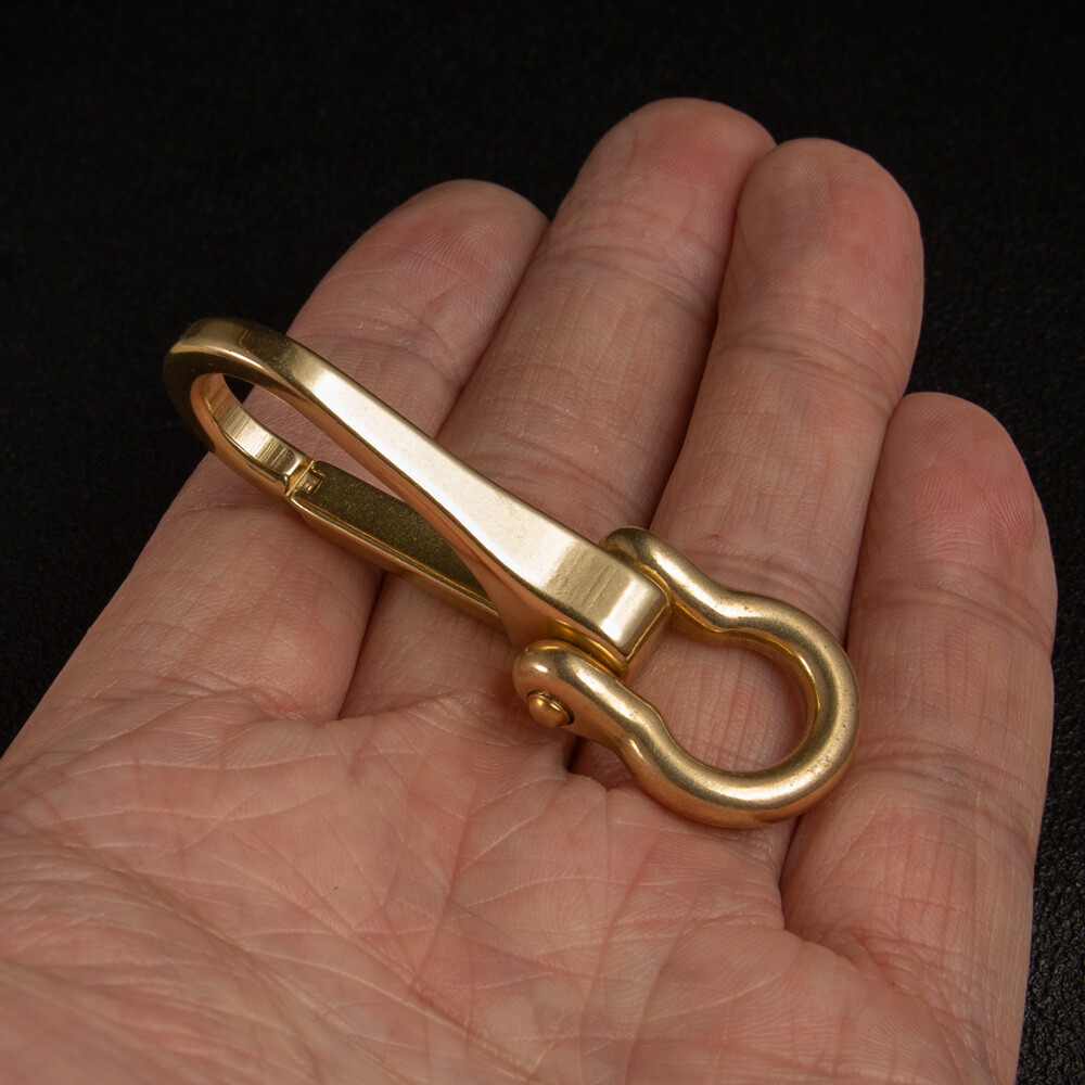 Brass Keychain Clip Detachable U Shackle for Fob Wallet Chain Accessory