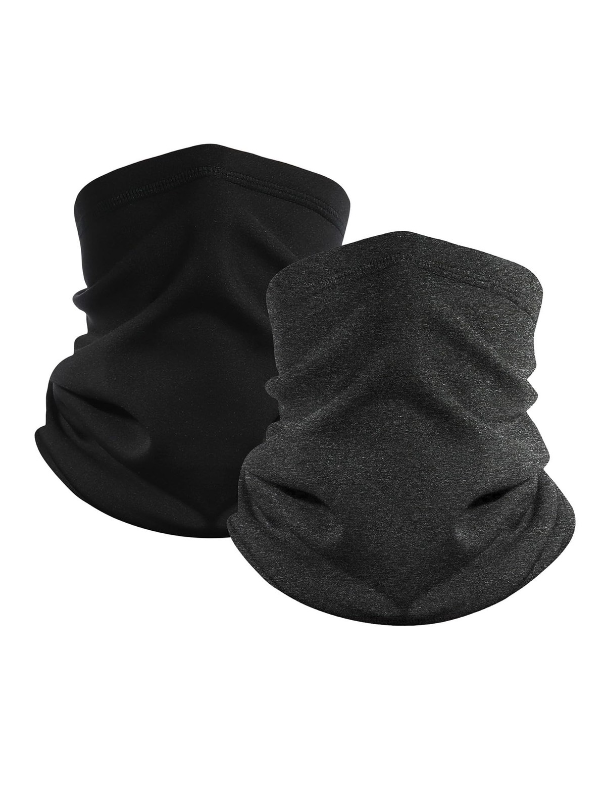 TWQTWQ 2 Pack Winter Neck Gaiter Warmer Face Mask One Size, Dark Grey+black
