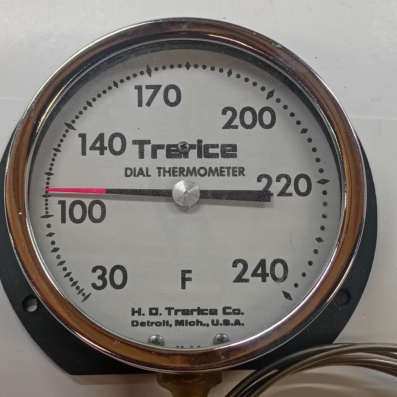 Trerice Dial Thermometer With Temprature Sensor And Capillary Tube. NOS.