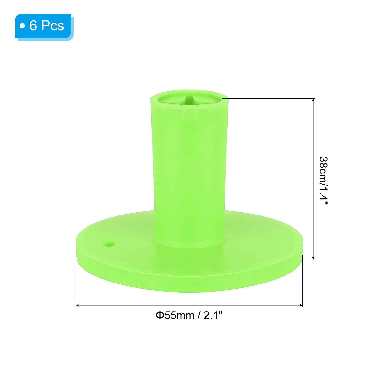 6pcs - Rubber Golf Tee 1.4" Golf Tees Training Driving Range Tee Green