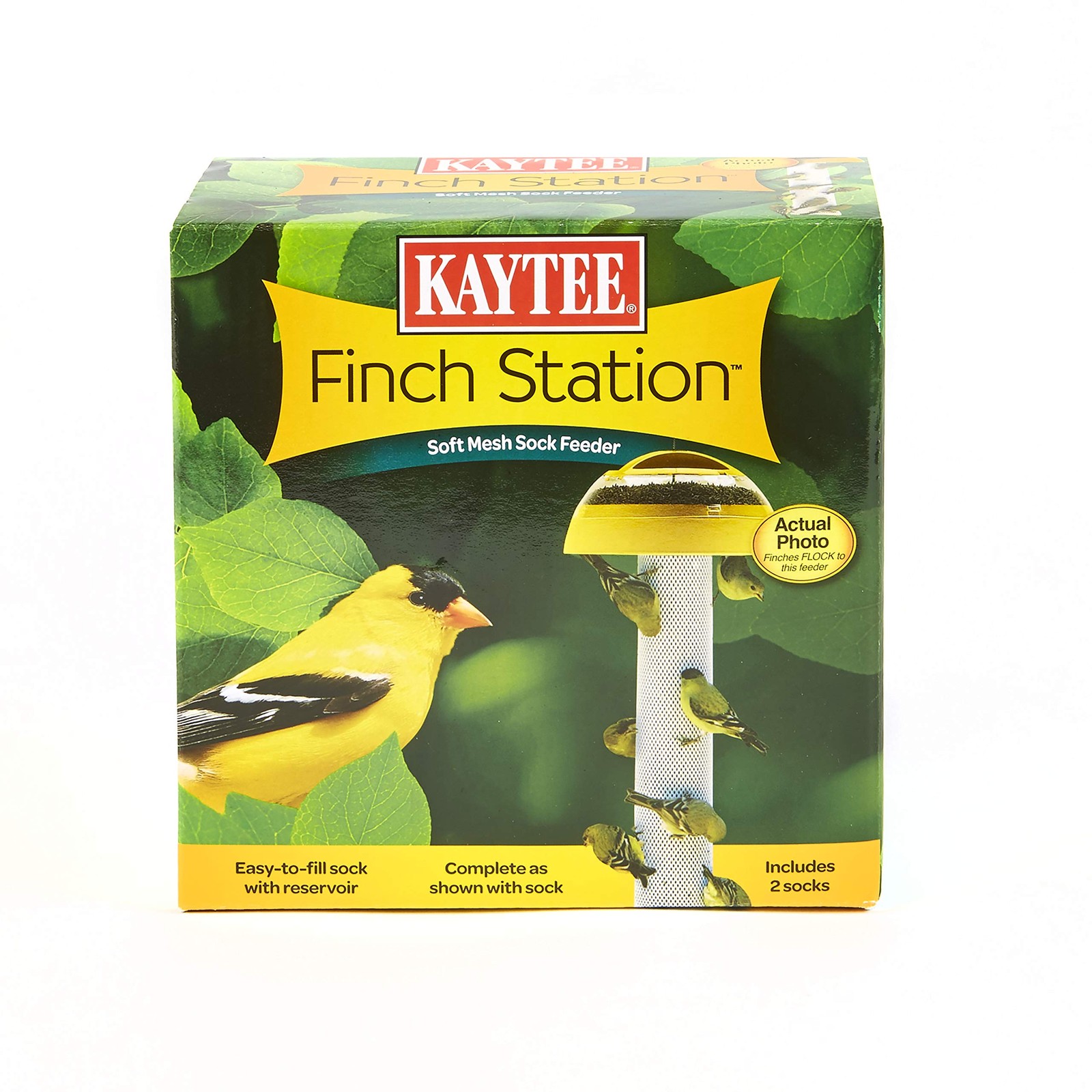 Kaytee Wild Bird Finch Station Soft Mesh Sock 1 Count (Pack of 1), Yellow