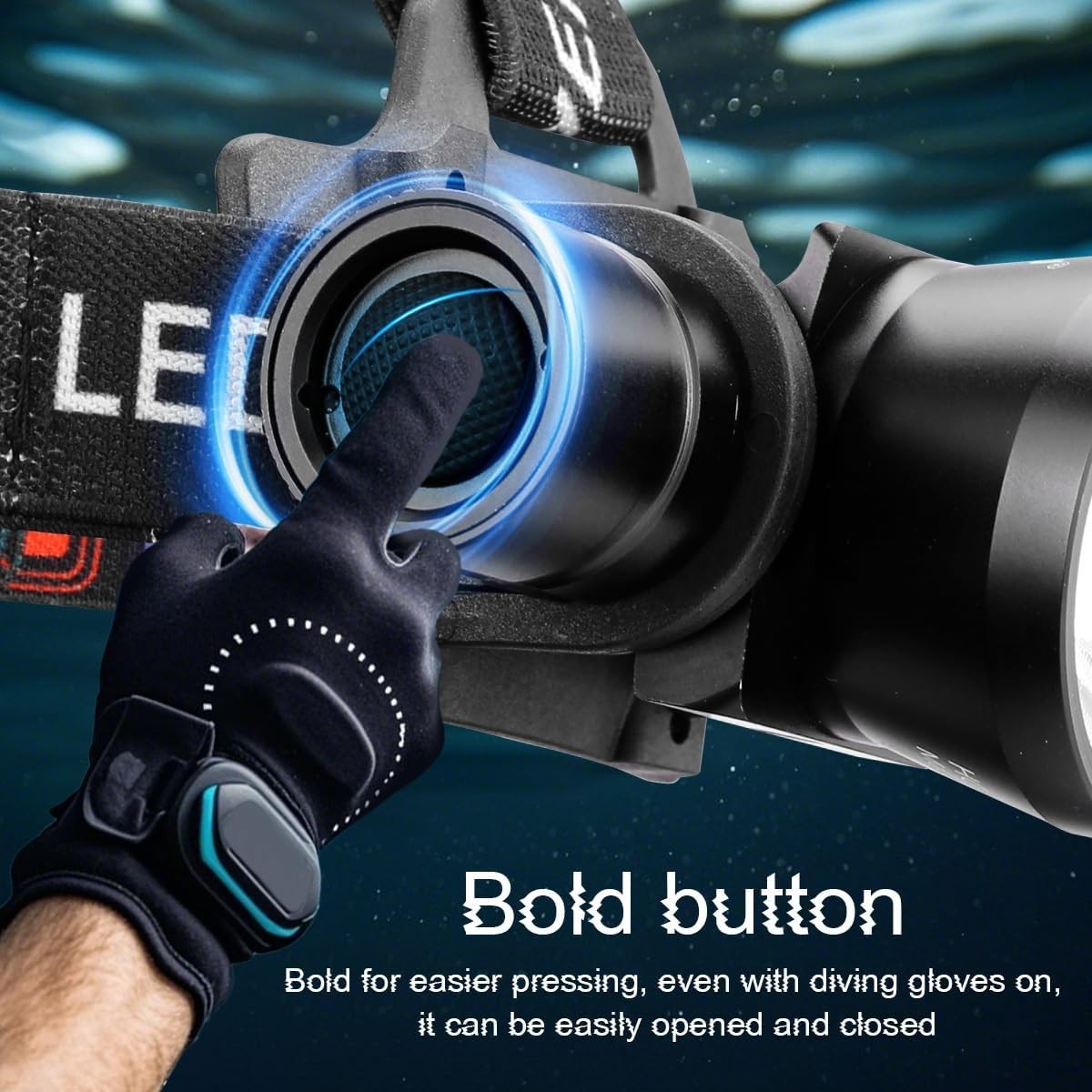 3000 Lumens Super Bright Diving Headlamp Waterproof Dive Flashlight Rech...